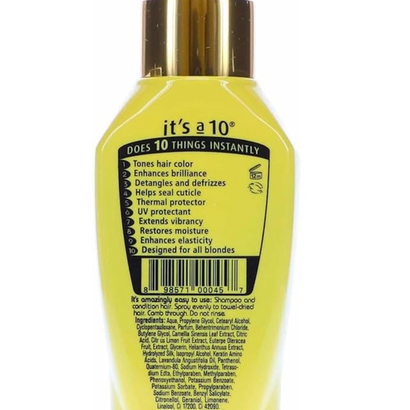 It's a 10 Haircare Miracle Leave-In for Blondes, 4 FL OZ X 2  *NEW* - Picture 2 of 2